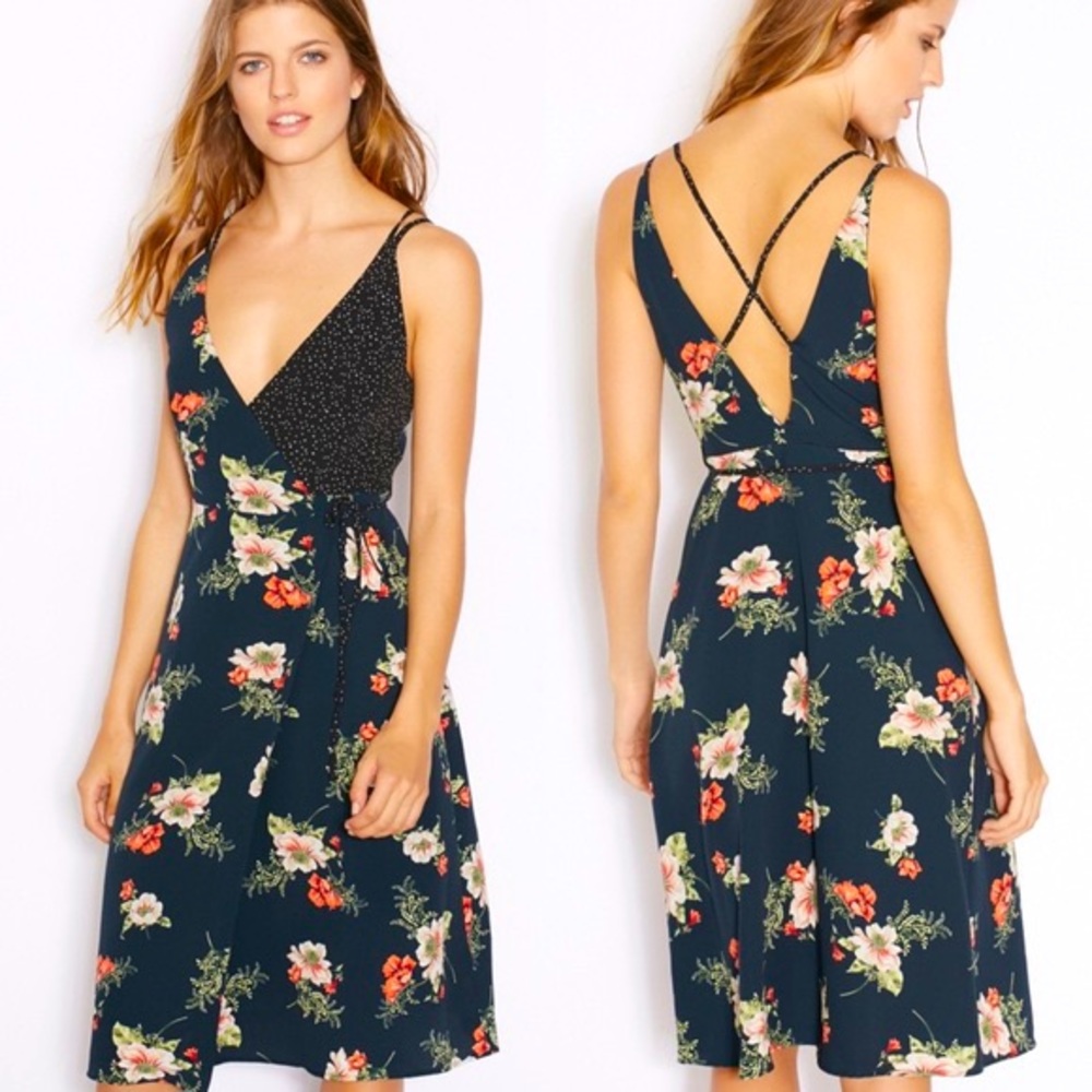 Topshop floral wrap dress